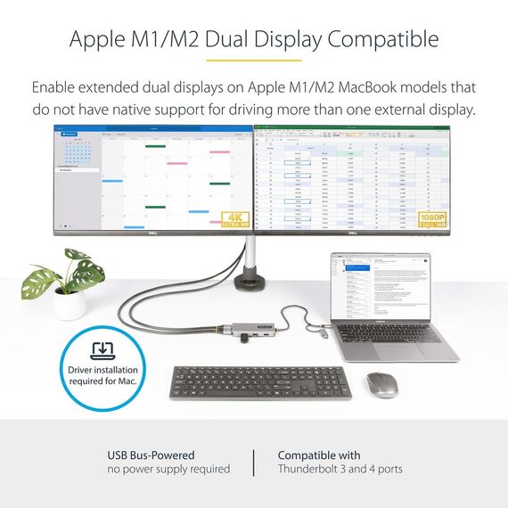 StarTech.com USB-C Multiport Adapter w/Atta | 167B-USBC-MULTIPORT