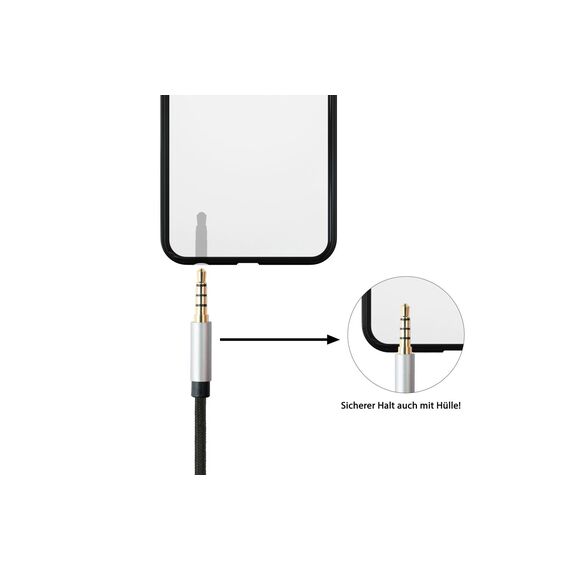 PYTHON Audiokabel 4-pol / 3.5mm Klinke gewinkelt 0.5m  | GC-M0231