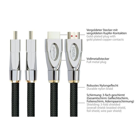 PYTHON GC M0252 - Ultra-High-Speed HDMI 2.1 Kabel 1.0m GC-M0252 -