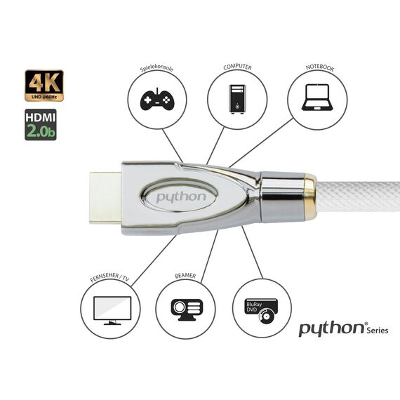 PYTHON GC-M0164 - 3 m - HDMI Type A (Standard) - HDMI Type A (Sta