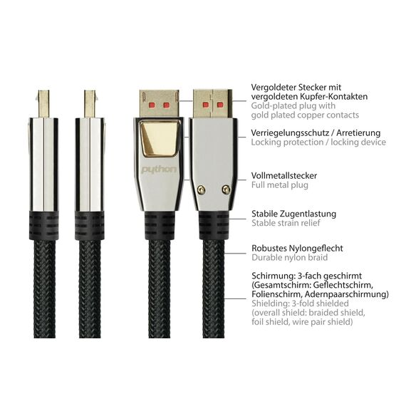 PYTHON Alcasa PYTHON GC-M0219 - 5 m - DisplayPort - HDMI - Male -