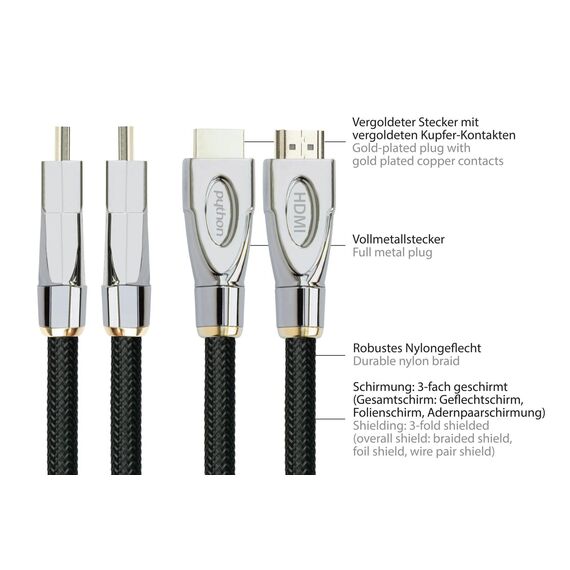 Good Connections GC-M0018 - 3 m - HDMI Type A (Standard) - HDMI T