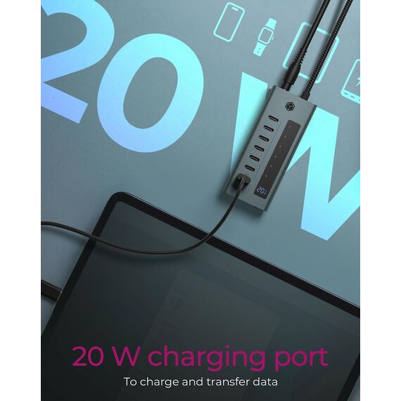 ICY BOX 7-Port Hub USB 3.2 Gen 2 Type-C retail - | IB-HUB1457-C31