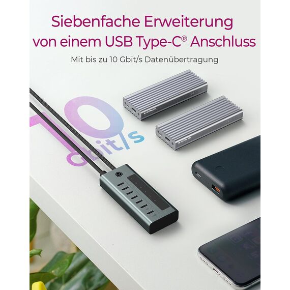 ICY BOX 7-Port Hub USB 3.2 Gen 2 Type-C retail - | IB-HUB1457-C31