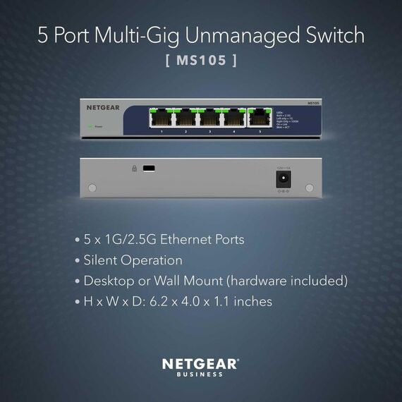 NETGEAR MS105 - Switch - unmanaged - 5 x 100/1000/ | MS105-100EUS
