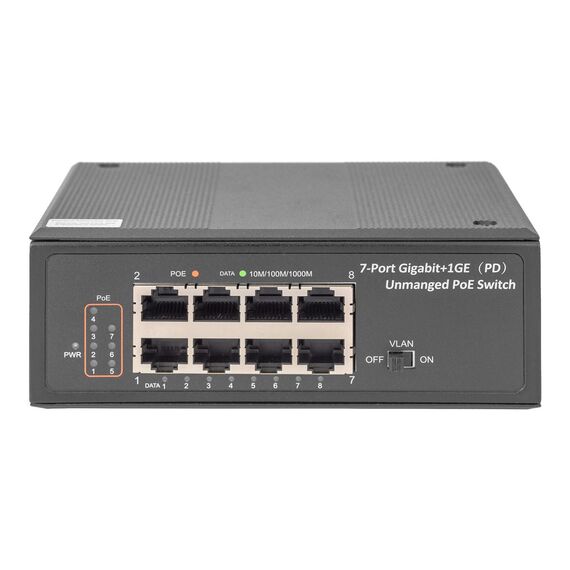 DIGITUS DN-651113 - Switch - unmanaged - 7 x 10/100/1000 (PoE+) +