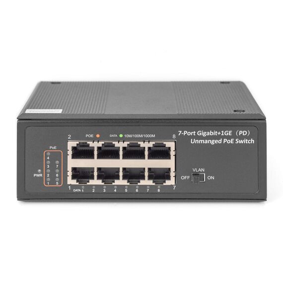 DIGITUS DN-651113 - Switch - unmanaged - 7 x 10/100/1000 (PoE+) +