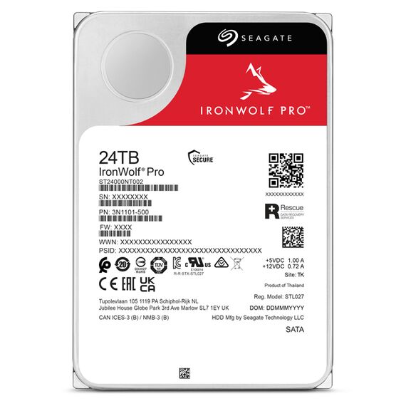 Seagate IronWolf Pro ST24000NT002 - Hard drive - 24 TB - internal