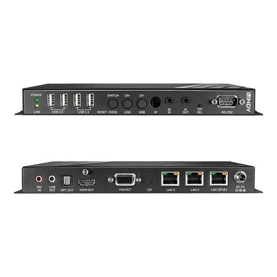LINDY 4K HDMI &amp USB Over IP Extender - Receiver - Vide | 38267