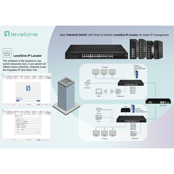 LevelOne Switch 6x GE IGS-2106 2xSFP 4xRJ45 schwarz