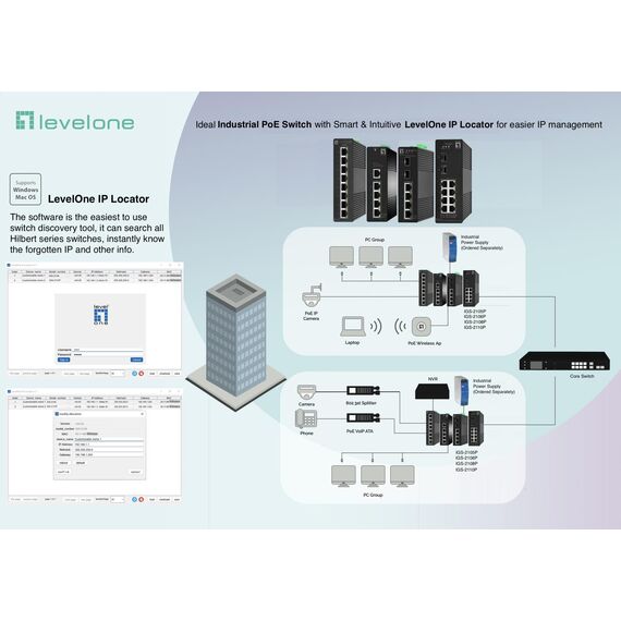 LevelOne Switch 10x GE IGS-2110P 2xSFP 8x PoE Outputs - Switch -