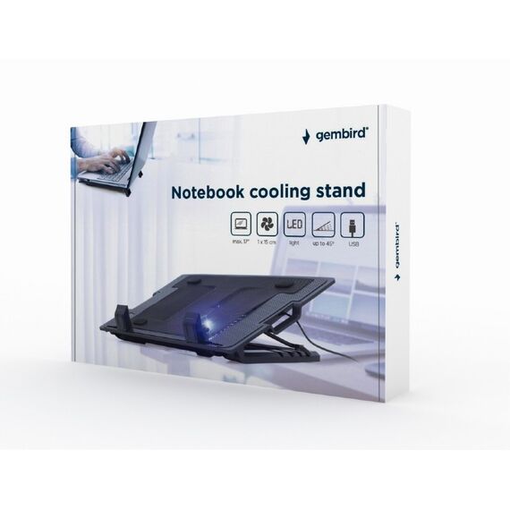 Gembird - Notebook fan - 17" - 150 mm - black | NBS-1F17T-01
