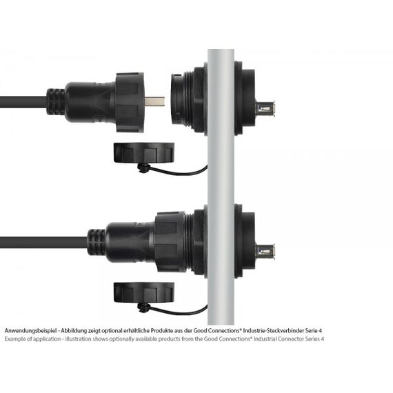 Good Connections IC04-U304 - USB A - Black - Female - Straight -