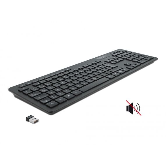 DeLOCK - Silent - keyboard - wireless - 2.4 GHz - QWERTZ  | 12004