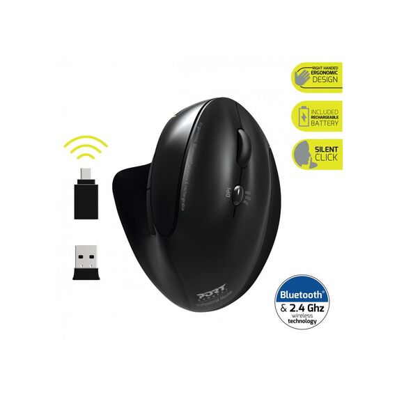 PORT Connect Professional - Vertical mouse - ergonomi | 900706-BT