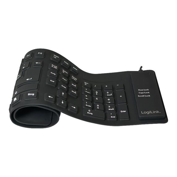 LogiLink Flexible Waterproof - Keyboard - PS/2, USB - Q | ID0019A