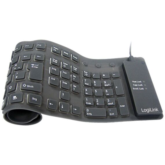 LogiLink Flexible Waterproof - Keyboard - PS/2, USB - Q | ID0019A