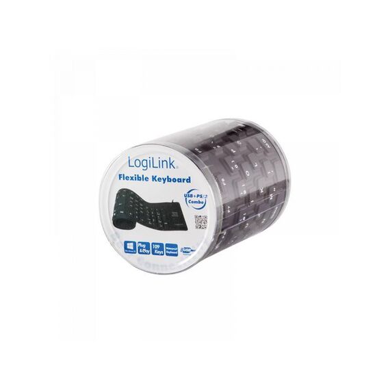 LogiLink Flexible Waterproof - Keyboard - PS/2, USB - Q | ID0019A