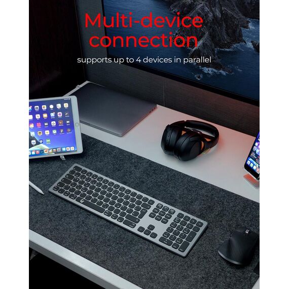 KeySonic KSK-8023BTRF - Keyboard - full size - wireless - 2.4 GHz