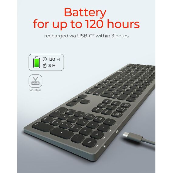 KeySonic KSK-8023BTRF - Keyboard - full size - wireless - 2.4 GHz