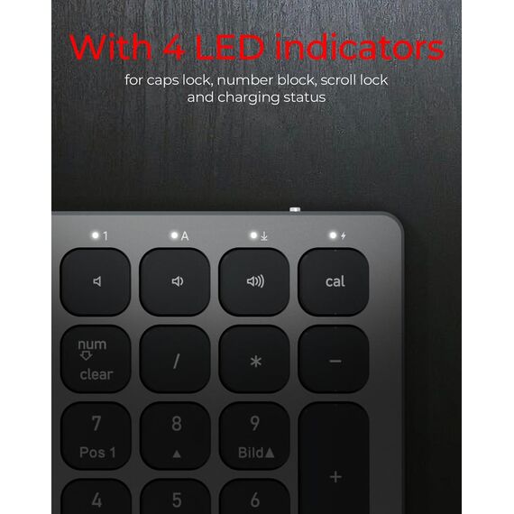 KeySonic KSK-8023BTRF - Keyboard - full size - wireless - 2.4 GHz
