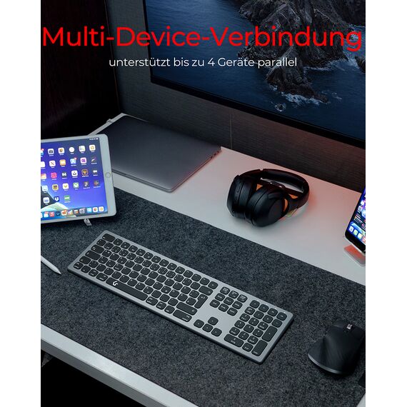 KeySonic KSK-8023BTRF - Keyboard - full size - wireless - 2.4 GHz