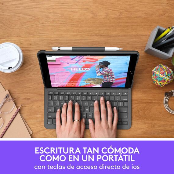 Logitech Slim Folio - Keyboard and folio case - Blue | 920-009478