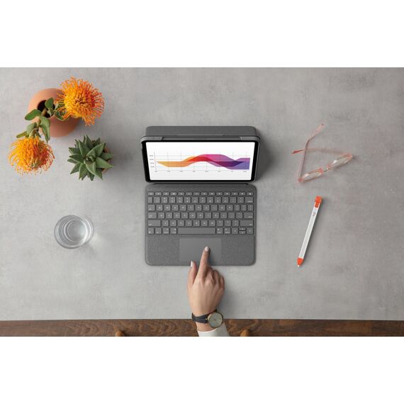 Logitech Folio Touch - Keyboard and folio case - wit | 920-009958