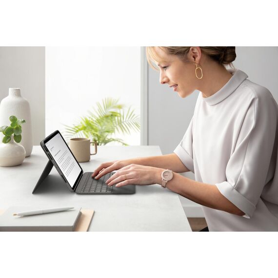 Logitech Folio Touch - Keyboard and folio case - wit | 920-009958