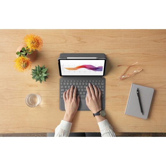Logitech Folio Touch - Keyboard and folio case - wit | 920-009958