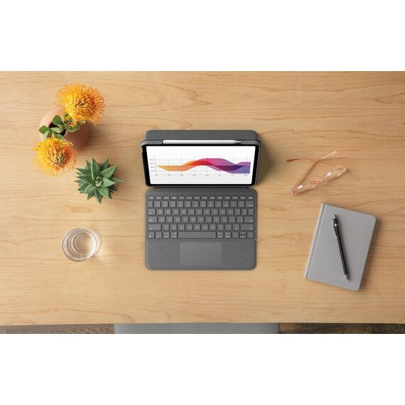 Logitech Folio Touch - Keyboard and folio case - wit | 920-009958
