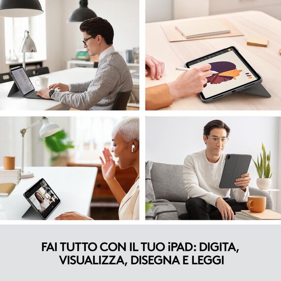 Logitech Combo Touch - Keyboard and folio case - wit | 920-010301