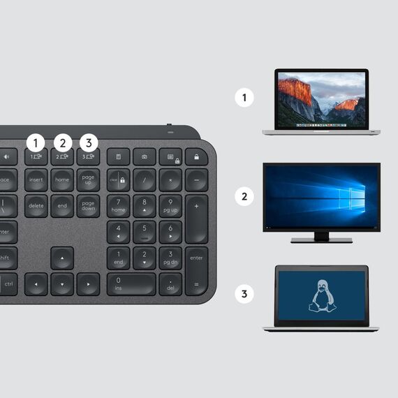 Logitech MX Keys - Keyboard - backlit - Bluetooth, 2 | 920-010246