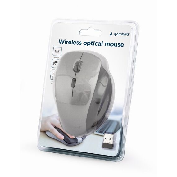 Gembird MUSW-6B-02-BG - Mouse - ergonomic - optical - 6 buttons -