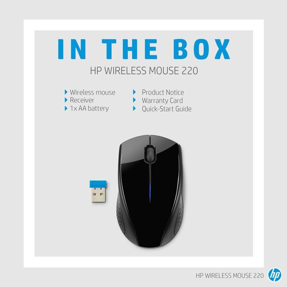 HP 220 - Mouse - right and left-handed - optical -  | 3FV66AA#ABB