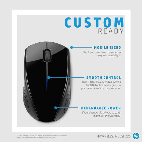 HP 220 - Mouse - right and left-handed - optical -  | 3FV66AA#ABB