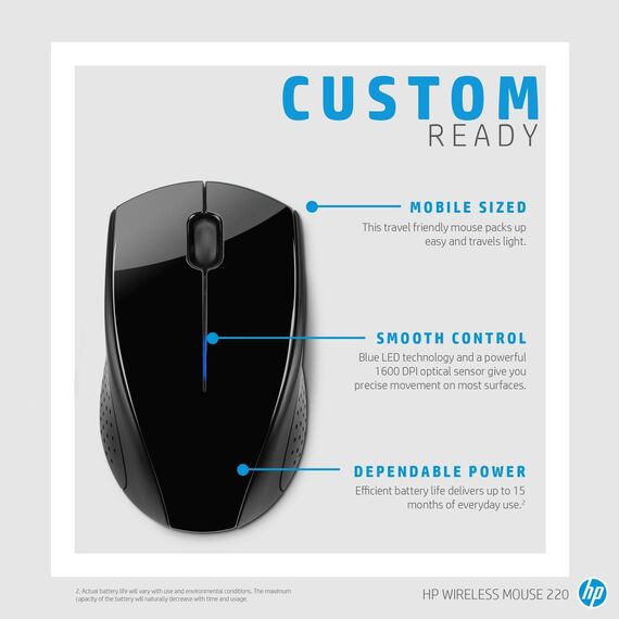 HP 220 - Mouse - right and left-handed - optical -  | 3FV66AA#ABB
