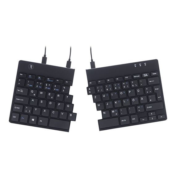 R-Go Split Ergonomic Keyboard, QWERTZ(DE), black,  | RGOSP-DEWIBL