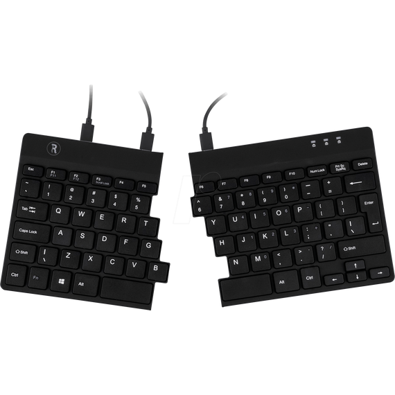R-Go Split Ergonomic Keyboard, QWERTZ(DE), black,  | RGOSP-DEWIBL
