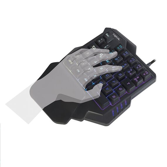 LogiLink Illuminated one-hand gaming - Keyboard - backli | ID0181