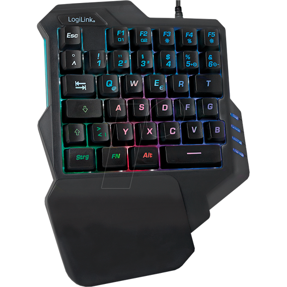 LogiLink Illuminated one-hand gaming - Keyboard - backli | ID0181