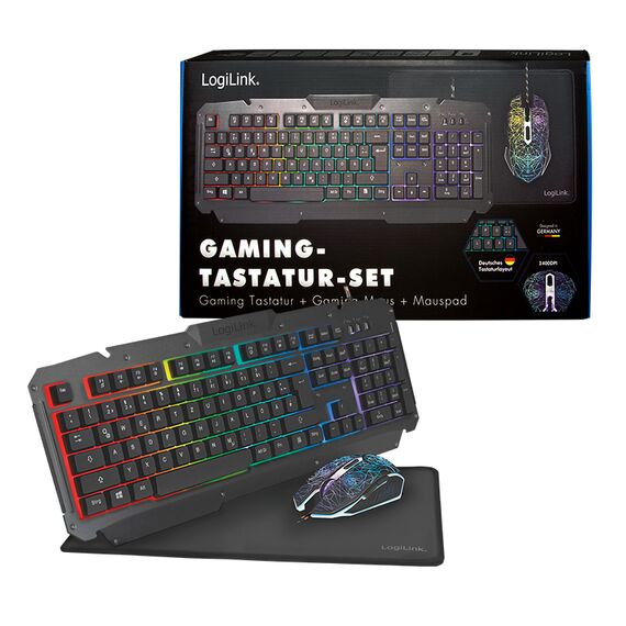 LogiLink Gaming Combination Set - Keyboard, mouse and mo | ID0185
