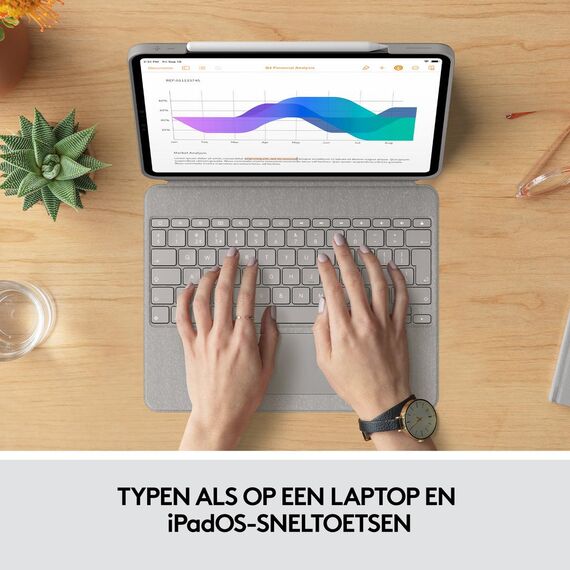 Logitech Combo Touch - Keyboard and folio case - wit | 920-010222