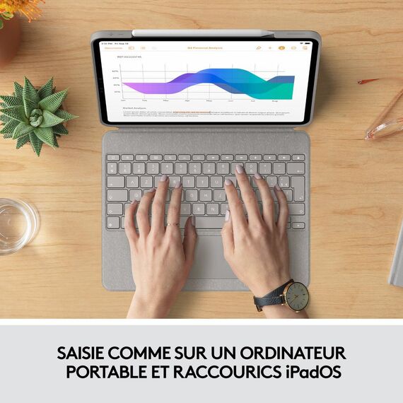 Logitech Combo Touch - Keyboard and folio case - wit | 920-010258