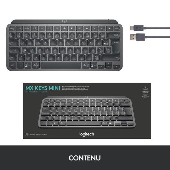 Logitech MX Keys Mini - Keyboard - backlit - Bluetoo | 920-010479