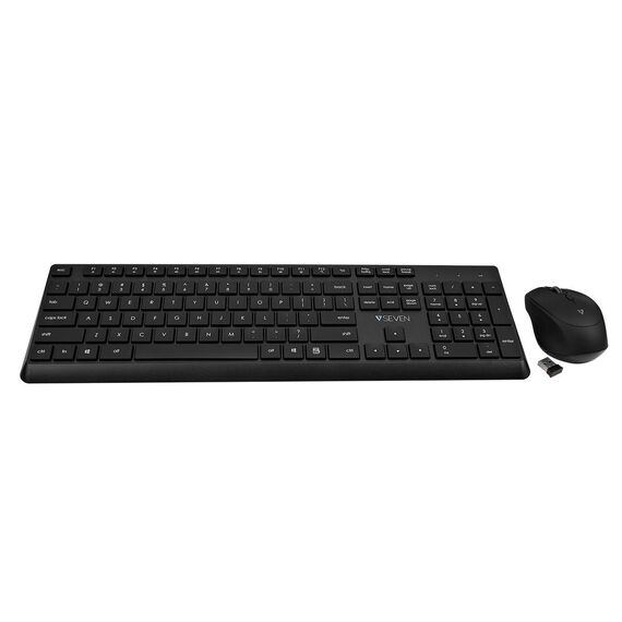 V7 CKW350US - Keyboard and mouse set - 100% - full size - wireles
