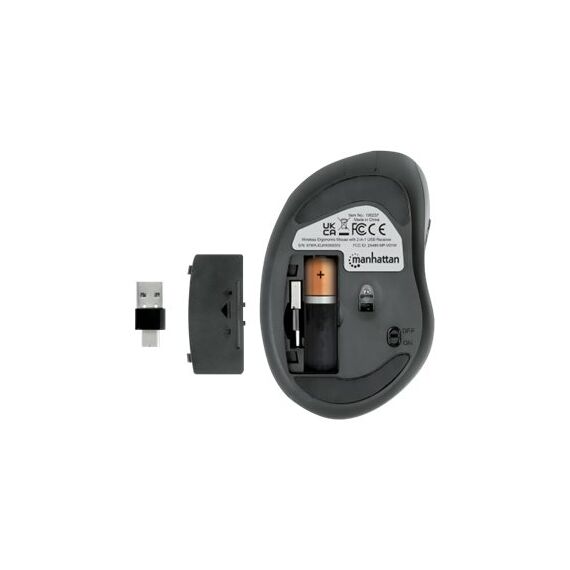 Manhattan Ergonomic Wireless Mouse, Right Handed, Adjust | 190237