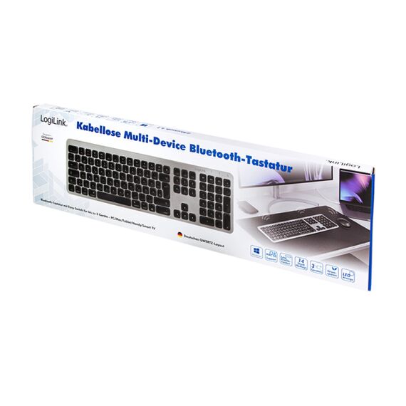 LogiLink - Keyboard - wireless - Bluetooth 4.2 - QWERTZ  | ID0206