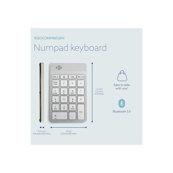 R-Go Numeric keyboard Compact break - Keypad - wire | RGOCONMWLWH