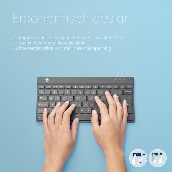 R-Go Compact Break - Keyboard - with integrated bre | RGOCONDWLWH